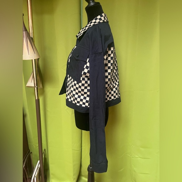 Beach Riot Desert Trucker Checkered Crop Jacket - Picture 3 of 6